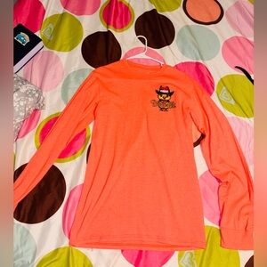 Blessed Girl Neon Orange Long-Sleeve Graphic Tee - Women’s Lightweight Crew